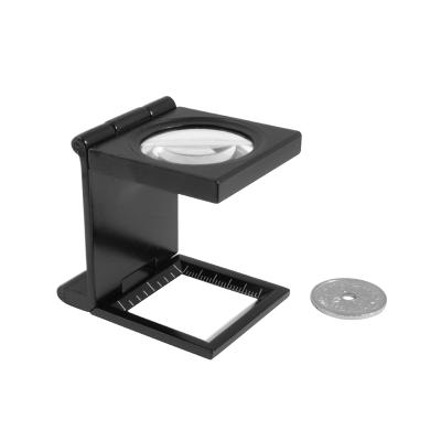 Trådtæller med måleskala (Foldbar) med 6X forstørrelse og Ø30 glaslinse mm/inch skala